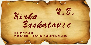 Mirko Baškalović vizit kartica